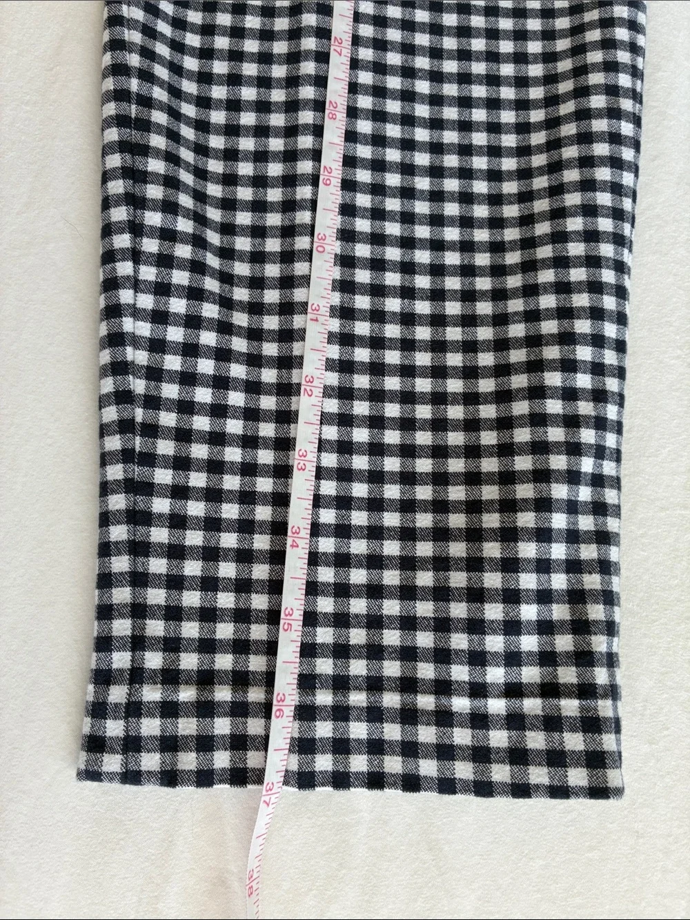 J Crew Cameron Bi-Stretch Cotton Gingham Pants in Blue and White, Size 10